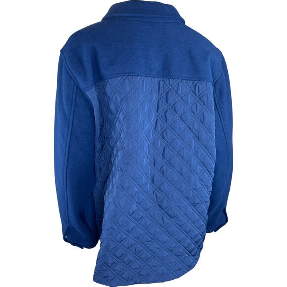 Isaac Mizrahi Live! Estate Mixed Media Quilted Barn Jacket Dark Navy X-Large - Picture 6 of 16